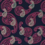 Gift Wrap - Paisley - Pink on Navy