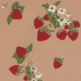 Gift Wrap - Strawberries - Tan