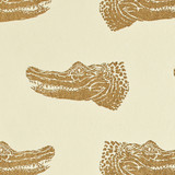 Gift Wrap - Crocodiles - Gold on Cream