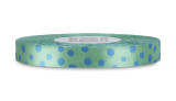 Polka Dots on Rayon Trimming - Blue Polka Dots on Lemongrass
