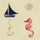  New! Gift Wrap - Nautical - Cream