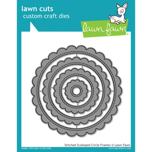 Lawn Fawn Stitched Scalloped Circle Frames Lawn Cut (LF1718)