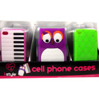 SIlicone iPhone Case Mixed Styles Fits 4/4S (749-4) 24 per display bx