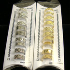 10 Pack Gold & Silver Toe Rings w/ Design .52 PER SET