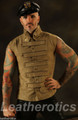 New Mens Steampunk Military Waistcoat Vest Top Mandarin Vintage Guard Snap SPA2