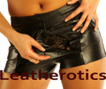 BTS Genuine leather shorts tight fit fetish open crotch