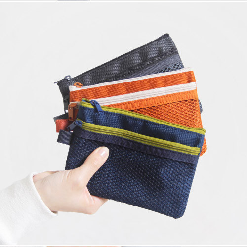 Dash and Dot Double pocket mesh zipper pouch small ...