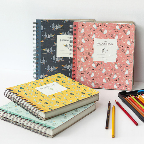 Indigo Willow pattern classic wirebound drawing notebook