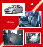 PVC Full Quilted Seat Covers - Honda Fit 06-08 - Honda Fit/Honda Fit 06-08/Clazzio Seat Covers