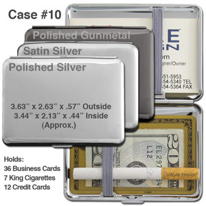 Metal wallet #10 for 7 King cigarettes or 12 credit cards. Metal wallet #10 for 7 King cigarettes or 12 credit cards.