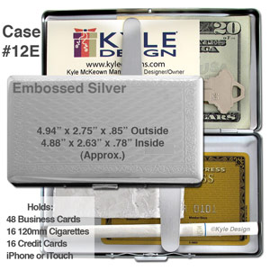 Metal wallet #12E for 16 120mm cigarettes, iPhone or iTouch. Metal wallet #12E for 16 120mm cigarettes, iPhone or iTouch.