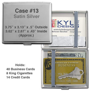 Metal wallet #13 for 8 King cigarettes or 14 credit cards. Metal wallet #13 for 8 King cigarettes or 14 credit cards.
