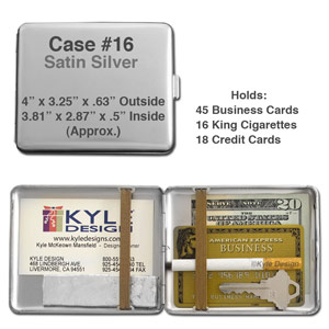 Metal wallet #16 for 16 King cigarettes or 18 credit cards. Metal wallet #16 for 16 King cigarettes or 18 credit cards.