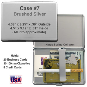 Metal wallet #7 for 10 100mm cigarettes or 8 credit cards Metal wallet #7 for 10 100mm cigarettes or 8 credit cards