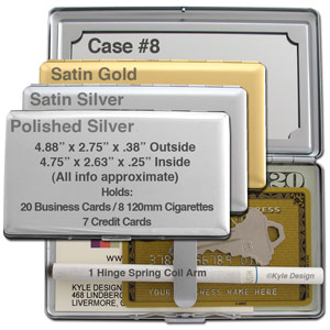 Metal wallet #8 for 8 120mm cigarettes or 7 credit cards Metal wallet #8 for 8 120mm cigarettes or 7 credit cards