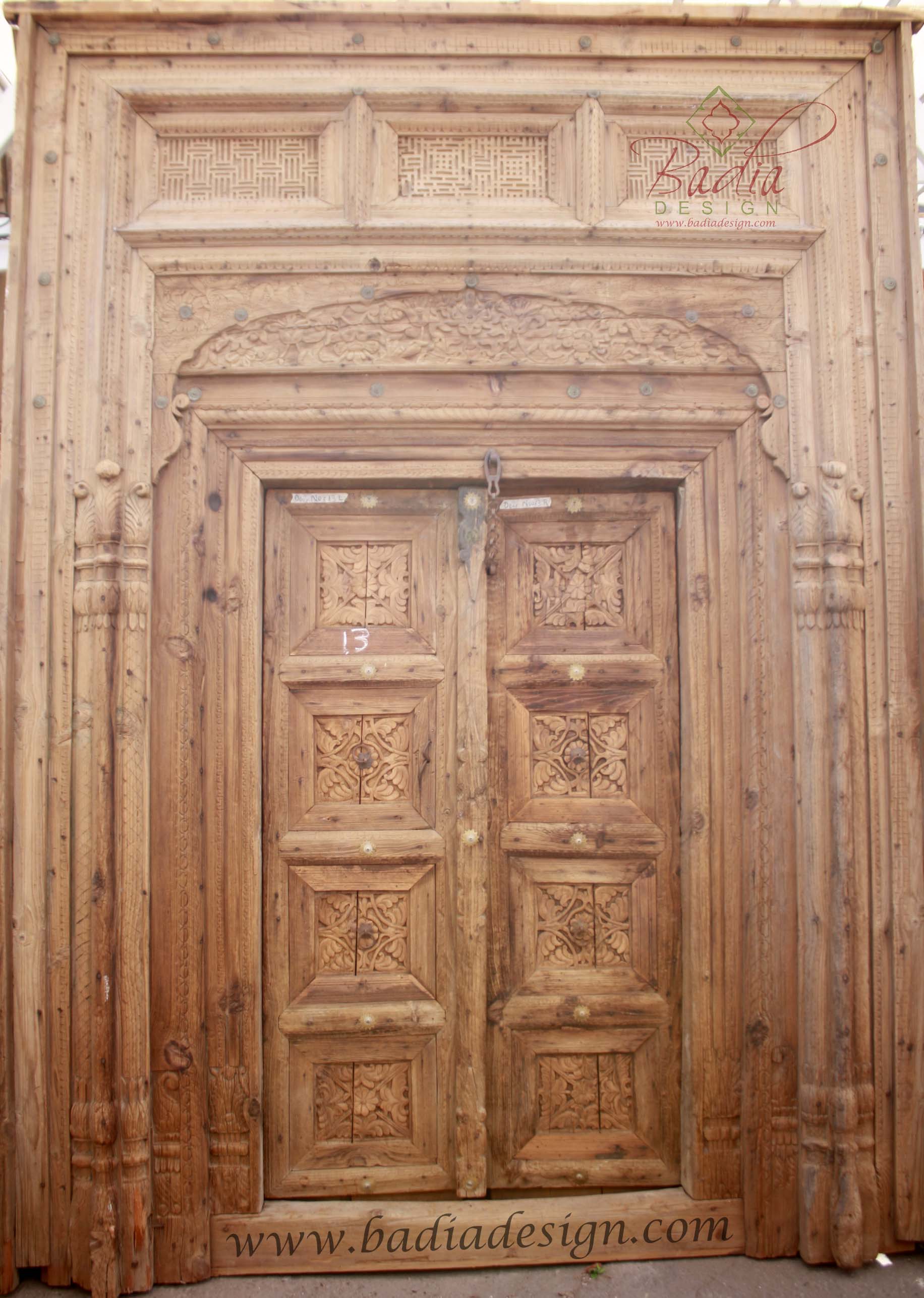 Vintage Hand Carved Wooden Door from Badia Design Inc. Vintage Hand Carved Wooden Door from Badia Design Inc.