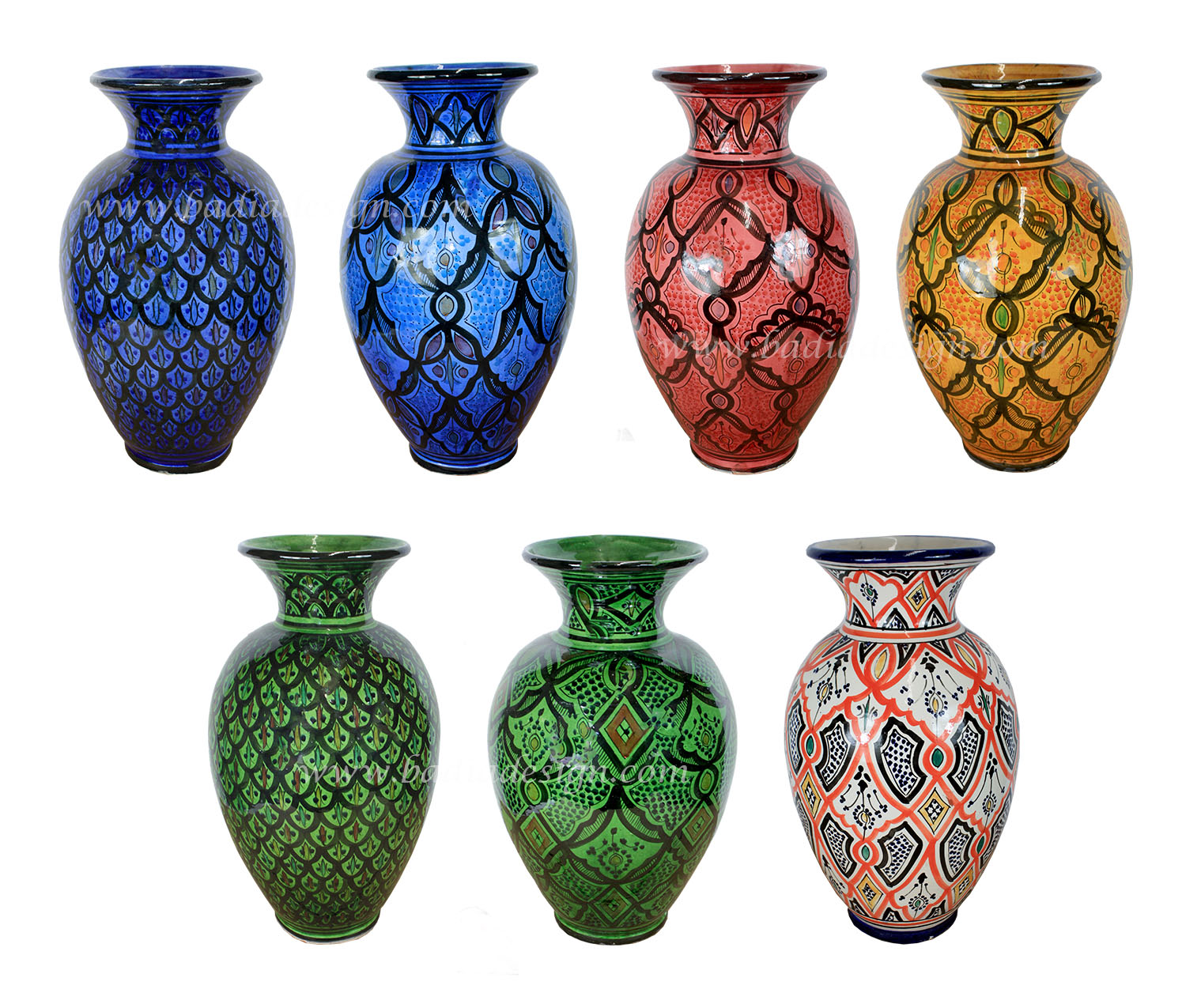 20 Inch Moroccan Hand Painted Vase from Badia Design Inc.