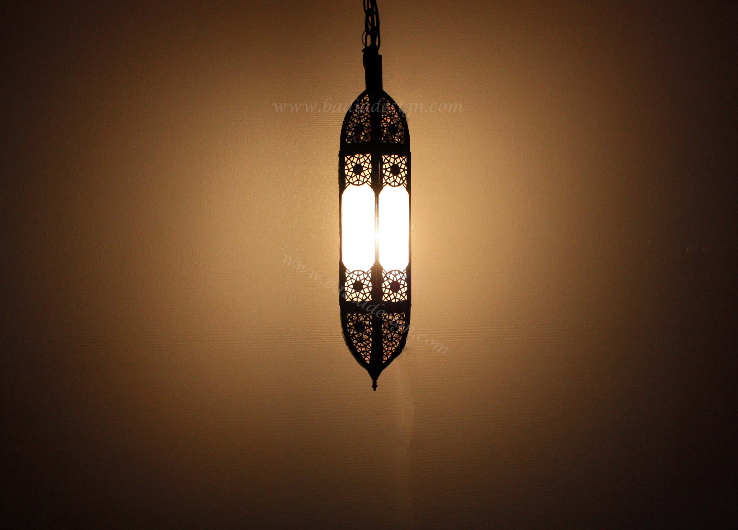 moroccan hanging white glass lantern from badia design inc