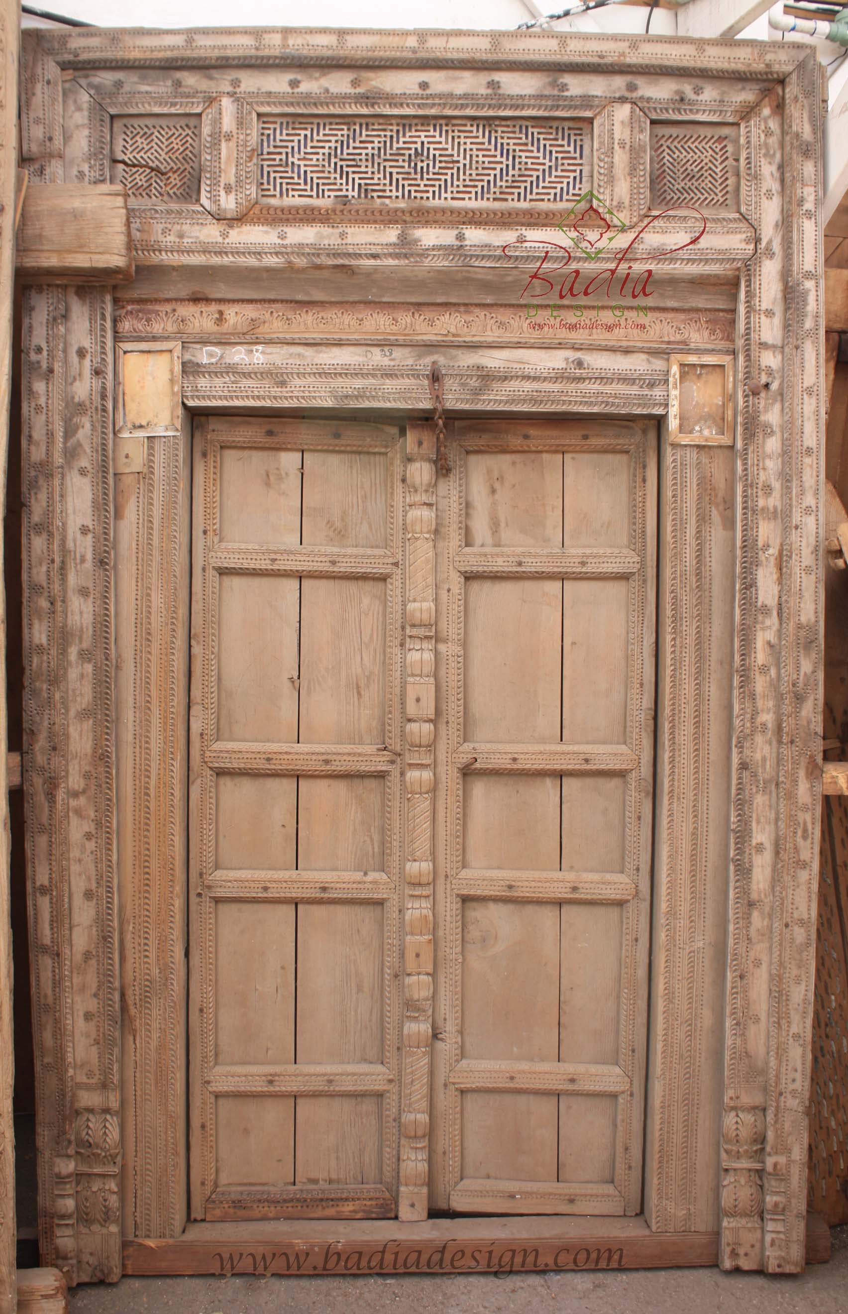 Vintage Hand Carved Wooden Door from Badia Design Inc. Vintage Hand Carved Wooden Door from Badia Design Inc.