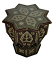 Metal and Leather Star Shaped Side Table with Glass Top MB-ST005