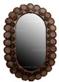 Metal and Bone with Wood Oval Mirror M-MB021