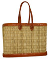 Moroccan Straw Lined Handbag HB005-BRN