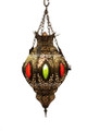 Multiple Color Glass Brass Lantern LL013