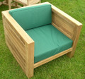 Asmara Teak Outdoor Box Chair With Thick weatherproof Cushion
teak garden furniture from chairsandtables.co.uk