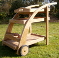 teak serving trolley with removable top tray from chairs and tables - UK teak garden furniture