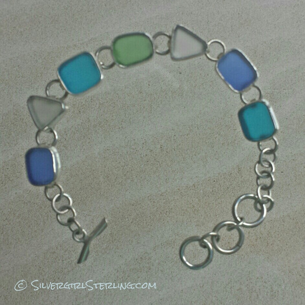 Sea Glass Link Bracelet
