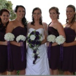 Purple and Ivory Silk Rose Cascade - Bridal Wedding Bouquet Purple and Ivory Silk Rose Cascade - Bridal Wedding Bouquet