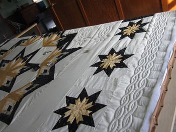 Shimmering Midnight Stars Amish Patchwork Quilt Shimmering Midnight Stars Amish Patchwork Quilt