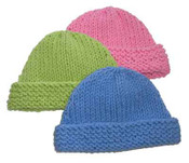 knitting pattern photo for #21 Easy Baby Beanie  PDF Knitting Pattern