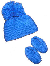 knitting pattern photo for #02 Chunky Baby Hat and Booties PDF Knitting Pattern