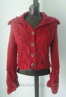 knitting pattern photo for #38 Fabulous Lace inset Cardigan PDF Knitting Pattern