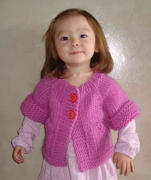 Easy Short Sleeved Boxy Kids Cardigan Knitting Pattern in Lambs Pri...