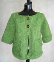 knitting pattern photo of #73 Women's Top-Down Short-Sleeved Cardigan