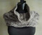 photo of #107 Deluxe Lace Cowl PDF Knitting Pattern pulled over shoulders