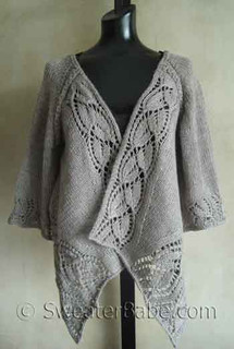 photo of #112 Dramatic Lace Wrap (Top-Down) Cardigan PDF Knitting Pattern