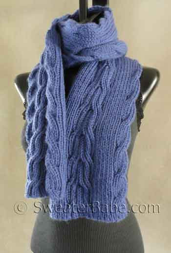 Knitting Pattern - Reversible Ribbed Anniversary Scarf from SweaterBabe.com