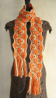 photo of #75 Flower Striped Scarf PDF Crochet Pattern