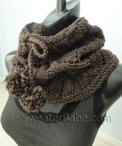 photo of free #142 Drawstring Lace Cowl PDF Knitting Pattern