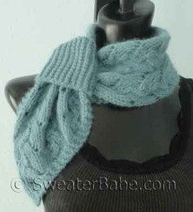 Knitting Pattern for Divine Pull-Through Scarflette from SweaterBabe.com