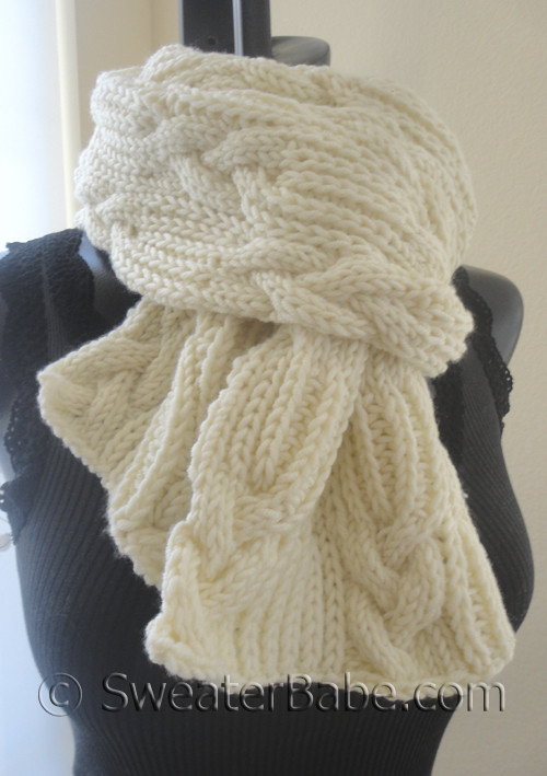 knitting pattern for ultimate chunky cables and ribs scarf