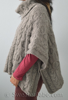 PDF Knitting Pattern for Cable Love Cowl Neck Poncho from ...