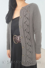 knitting pattern photo of #153 Simply SweaterBabe Top-Down Cardigan