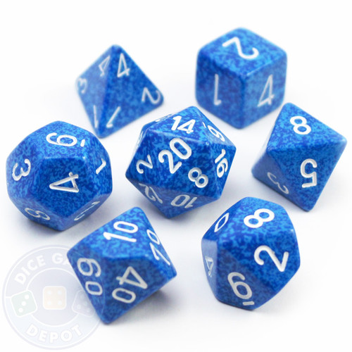 Speckled 7-Piece Dice Set - Water - Dice Game Depot
