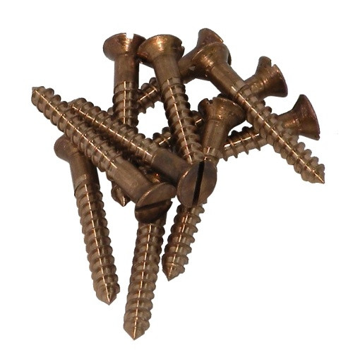 12Gauge Silicon Bronze Wood Screws SlotHead Classic Boat Supplies Sydney Australia