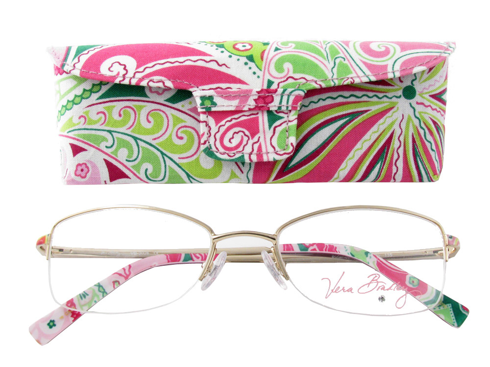 Vera Bradley 3026 Reading Glasses w Matching Case in Pinwheel Pink
