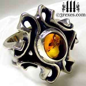 empress-gothic-ring-925-sterling-silver-amber-statement-jewelry-side-detail-3-rexes-jewelry